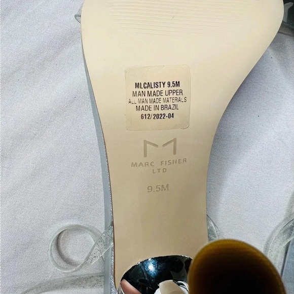 Marc Fisher Calisty Silver Glitter Strappy Stiletto Heels Women Size 9.5 - Picture 10 of 14